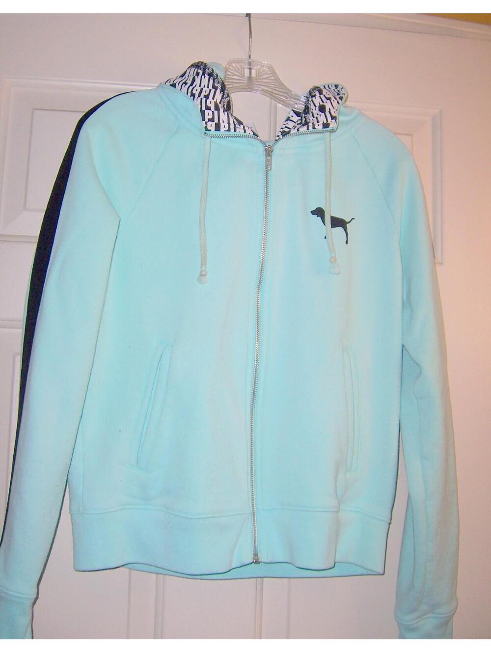 Vintage Victoria's Secret PINK Full-Zip Hoodie-Mint Green- M